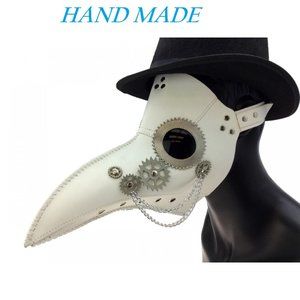 Steampunk Plague Doctor Bird Costume Mask White